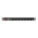 Lanberg PDU-07F-0200-IEC-BK unidad de distribución de energía (PDU) 7 salidas AC 1U Negro